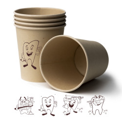Бамбукови чашки с картинка зъбче -50 бр.,170ml, Healthy Teeth